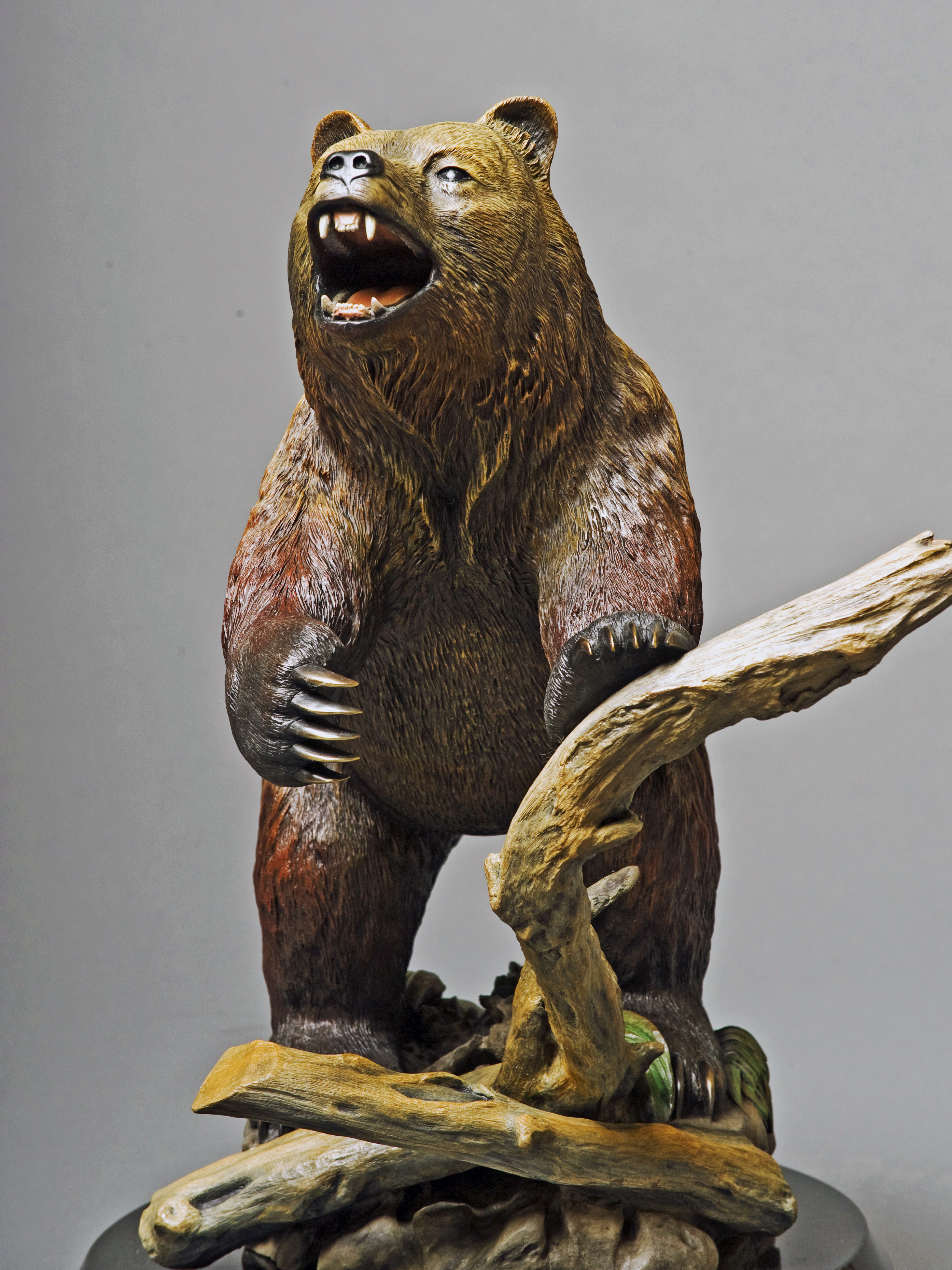 Bear Terrain – Bronze sculpture by Barry Stein; bronze frogs, bronze